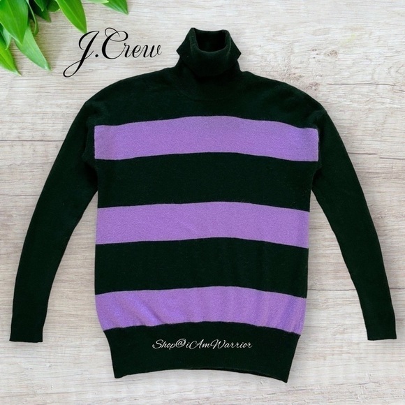 J.Crew Italian cashmere striped rugby turtleneck sweater *shop@iamwarrior - Picture 6 of 11